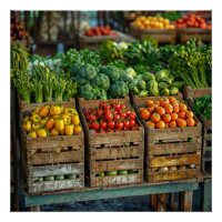 Stand de légumes du marché agricole