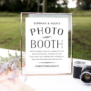 Poster Stand de photo de mariage noir et blanc vintage
