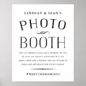 Poster Stand de Photomaton de Mariage Noir et Blanc Vinta (Devant)