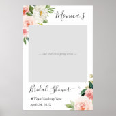Poster Stand de photomaton pour mariage floral rose paste (Devant)