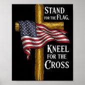 Poster Stand For Flag Kneel For Cross Patriotic Christian (Devant)