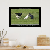 Poster "STAND OUT" BLANC RAVENS Photo Motivationnelle Imp (Cuisine)