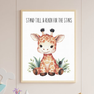 Poster Stand Tall - Baby Giraffe Safari Nursery Art