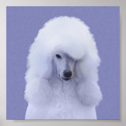 Poster Standard Poodle White Painting - Original Dog Art (Devant)