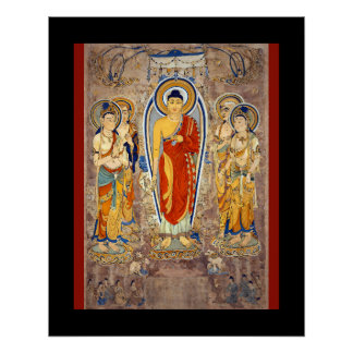 Poster Standing Buddha Tang Dynasty Mogao Caves Silk Road