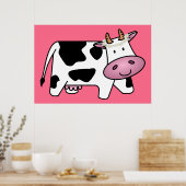 Poster Standing Cow with Daisies (Cuisine)