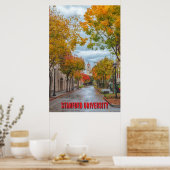 Poster Stanford University in Autumn with Red Letters  (Cuisine)