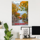 Poster Stanford University in Autumn with Red Letters  (Bureau à domicile)