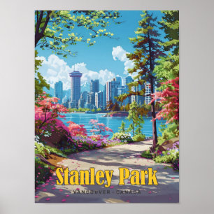 Poster Stanley Park Vancouver Vintage voyage du Canada