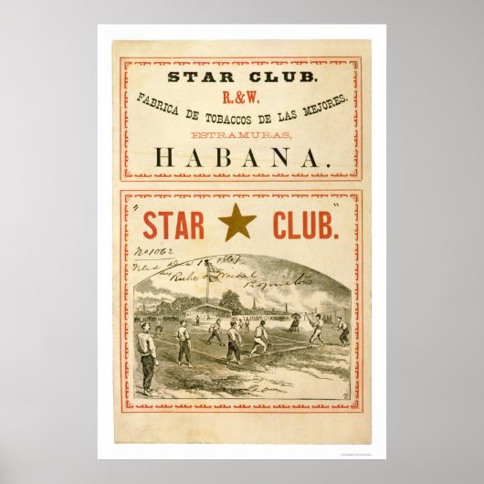 Poster Star Club Baseball 1867 (Devant)