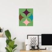 Poster Star Diamond Motif du milieu du siècle (Bureau à domicile)