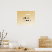 Poster Star-Filled Let Go Let God Cross Light (Cuisine)