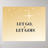 Poster Star-Filled Let Go Let God Cross Light (Devant)