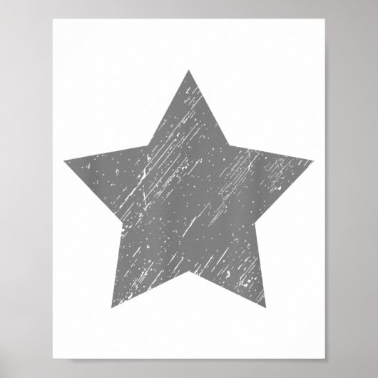 Poster Star Gray Vintage Star (Devant)