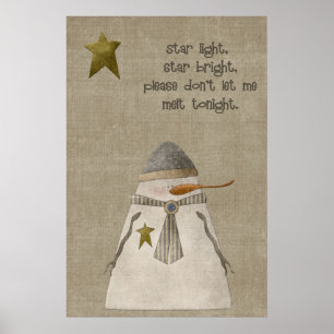 Poster Star Light, Star Bright Snowman
