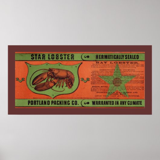 Poster Star Lobster Art Étiquette Vintage (Devant)
