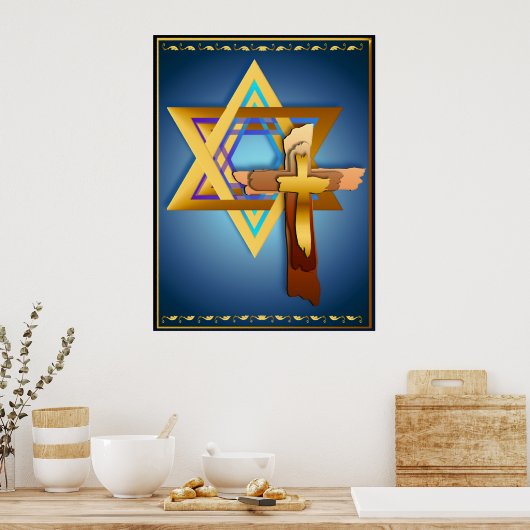 Poster Star Of David et Triple Cross (Cuisine)