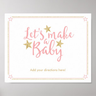 Poster Star Pink Gold Parties scintillant Faire un Baby s