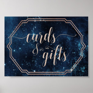 Poster Star Sky Galaxy Celestial Cartes de Mariage & Cade