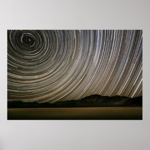 Poster Star Trail à la nuit   Californie, Death Valley