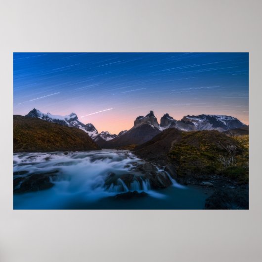 Poster Star Trails sur Torres Del Paine (Devant)