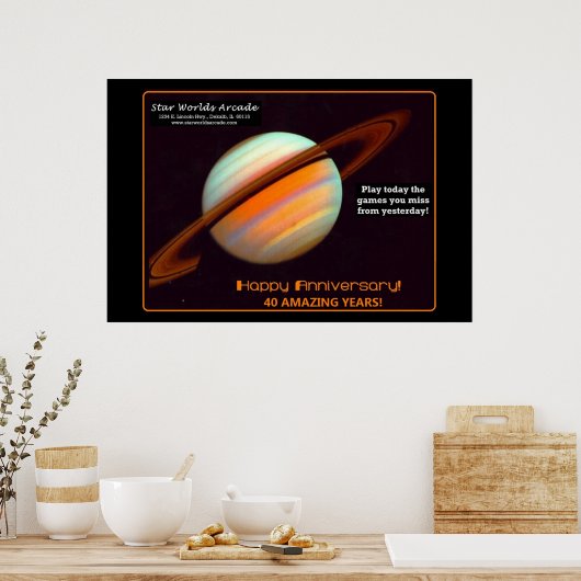 Poster Star Worlds Arcade 40e Anniversaire Rétro (Cuisine)