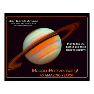 Poster Star Worlds Arcade 40e anniversaire Rétro