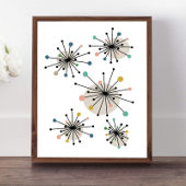 Poster Starburst atomique moderne du milieu du siècle