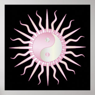 Poster Starburst rose Yin Yang