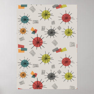 Poster Starbursts Modernes Du Milieu Du Siècle