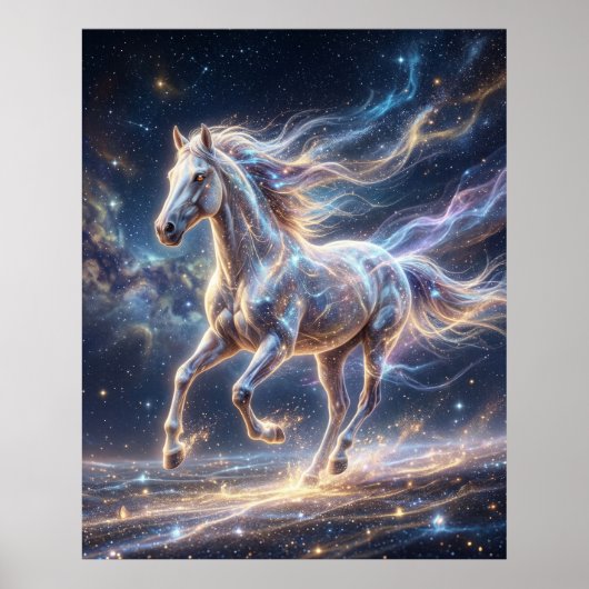 Poster Stardust Horse Cosmic Motion (Devant)