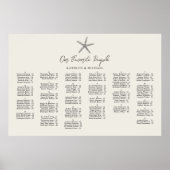 Poster Starfish Beach Ocean Mariage Siège alphabétique (Devant)
