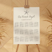 Poster Starfish Beach Wedding 15 Table Seating Charts