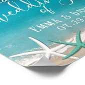 Poster Starfish Beach Wedding Bienvenue (Coin)