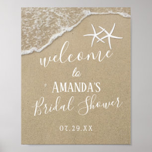 Poster Starfish Beach Wedding Bridal Shower Welcome
