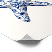 Poster Starfish - Bleu côtier sur Mur Beige Art (Coin)