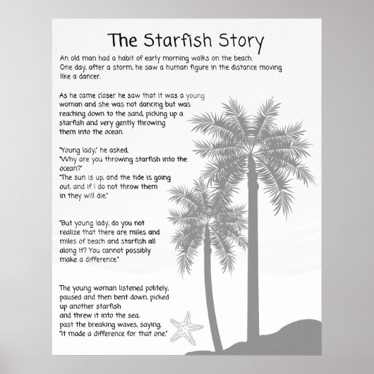Poster Starfish Story, Starfish Throver, Starfish Poem (Devant)