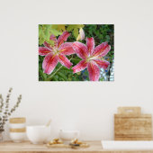 Poster Stargazer Lilies Jardin Floral (Cuisine)