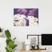 Poster Stargazers Galaxy Lion blanc Couple Aimer Épaules (Bureau à domicile)