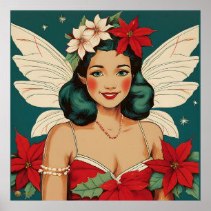 Poster Starlet Retro les années 50 Tropical Christmas Pin