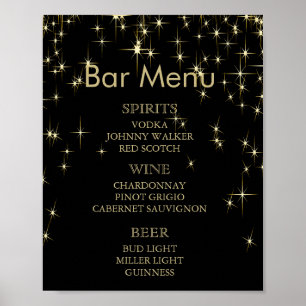 Poster Starlights noir et or classique - Menu de la barre