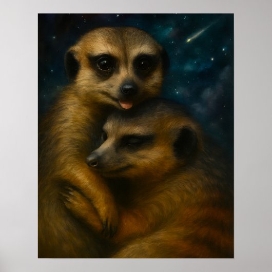 Poster Starlit Meerkat Embrace (Devant)
