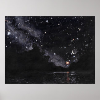 Poster Starlit River Attente Scorpio : 24x18 Imprimer