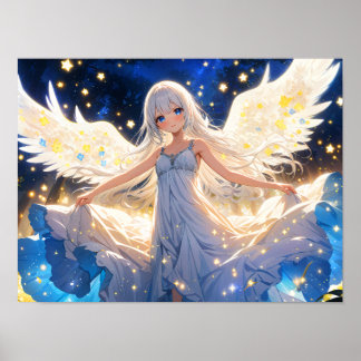 Poster Starry Angelic Grace Beauté Ethérée