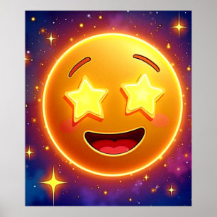Poster Starry Eyed Emoji Joy