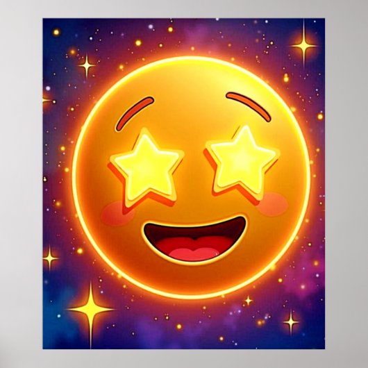 Poster Starry Eyed Emoji Joy (Devant)