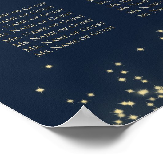 Poster Starry Night 12 table Seating Chart (Coin)