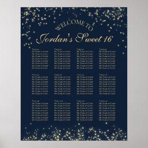 Poster Starry Night 12 table Seating Chart