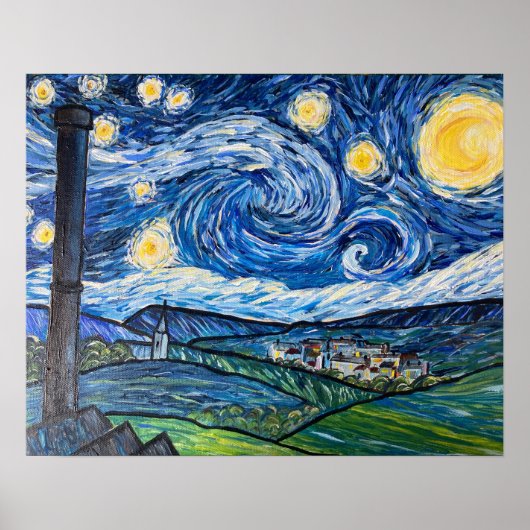 Poster Starry Night Belmont Lancashire (Devant)