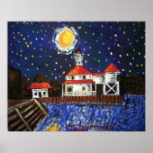 Poster Starry Night Black Lighthouse (Devant)